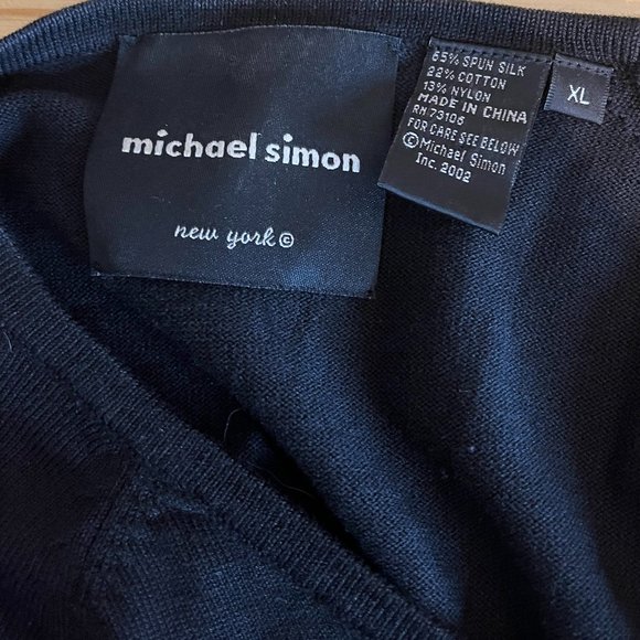 Michael Simon Silk Blend HOLIDAT sweater Pullover Gorgeous Party Bling SZ XL - Picture 5 of 6